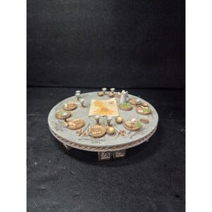 Hamilton Collection Crescent Moon Table Knights of the Dragon's Round Table Flaw